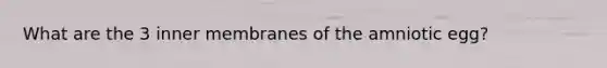 What are the 3 inner membranes of the amniotic egg?