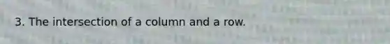3. The intersection of a column and a row.