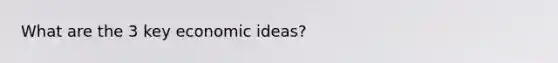 What are the 3 key economic ideas?