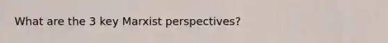 What are the 3 key Marxist perspectives?