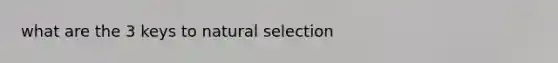 what are the 3 keys to natural selection