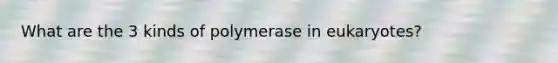 What are the 3 kinds of polymerase in eukaryotes?