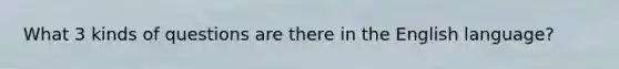 What 3 kinds of questions are there in the English language?