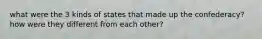 what were the 3 kinds of states that made up the confederacy? how were they different from each other?