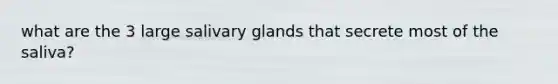 what are the 3 large salivary glands that secrete most of the saliva?