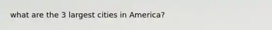 what are the 3 largest cities in America?