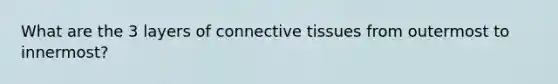 What are the 3 layers of connective tissues from outermost to innermost?