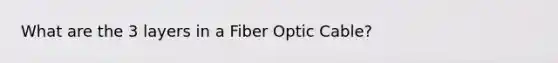 What are the 3 layers in a Fiber Optic Cable?