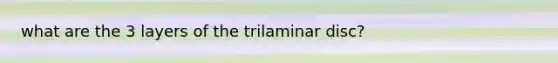 what are the 3 layers of the trilaminar disc?