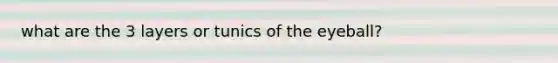 what are the 3 layers or tunics of the eyeball?