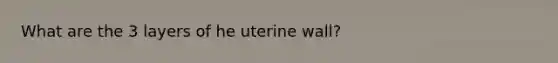 What are the 3 layers of he uterine wall?