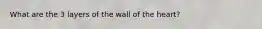 What are the 3 layers of the wall of the heart?