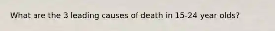 What are the 3 leading causes of death in 15-24 year olds?