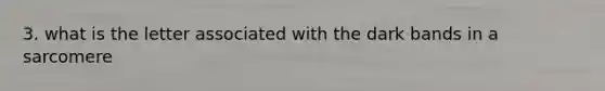 3. what is the letter associated with the dark bands in a sarcomere