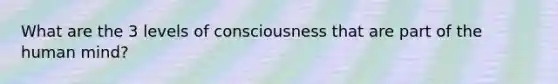 What are the 3 levels of consciousness that are part of the human mind?