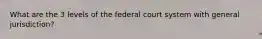 What are the 3 levels of the federal court system with general jurisdiction?