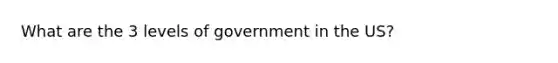 What are the 3 levels of government in the US?