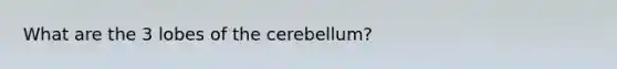 What are the 3 lobes of the cerebellum?