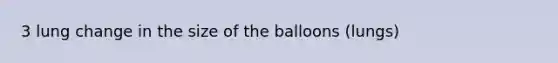 3 lung change in the size of the balloons (lungs)