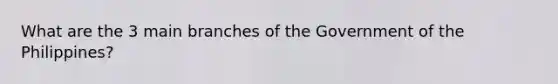 What are the 3 main branches of the Government of the Philippines?