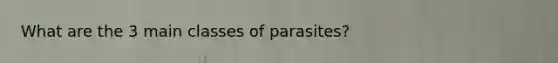 What are the 3 main classes of parasites?