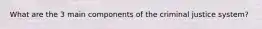 What are the 3 main components of the criminal justice system?