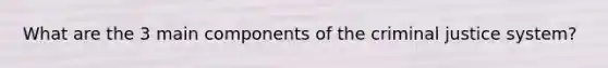 What are the 3 main components of the criminal justice system?