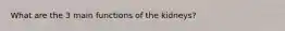 What are the 3 main functions of the kidneys?