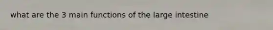 what are the 3 main functions of the large intestine