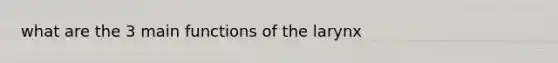 what are the 3 main functions of the larynx