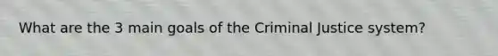 What are the 3 main goals of the Criminal Justice system?