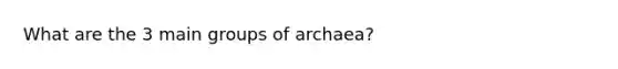 What are the 3 main groups of archaea?