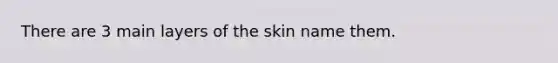 There are 3 main layers of the skin name them.