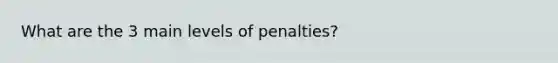 What are the 3 main levels of penalties?