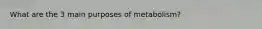 What are the 3 main purposes of metabolism?