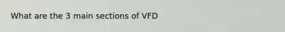 What are the 3 main sections of VFD