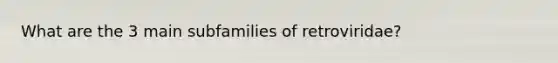 What are the 3 main subfamilies of retroviridae?