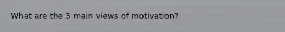 What are the 3 main views of motivation?