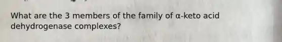 What are the 3 members of the family of α-keto acid dehydrogenase complexes?