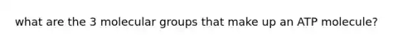 what are the 3 molecular groups that make up an ATP molecule?