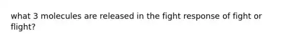 what 3 molecules are released in the fight response of fight or flight?
