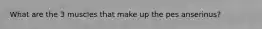 What are the 3 muscles that make up the pes anserinus?
