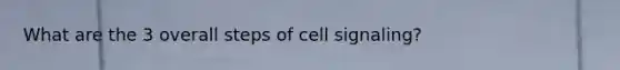 What are the 3 overall steps of cell signaling?