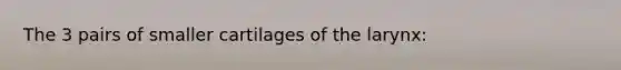 The 3 pairs of smaller cartilages of the larynx: