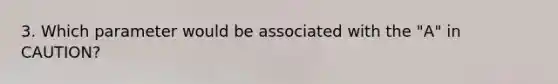 3. Which parameter would be associated with the "A" in CAUTION?