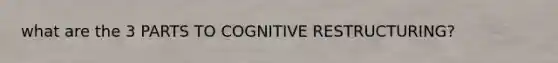 what are the 3 PARTS TO COGNITIVE RESTRUCTURING?