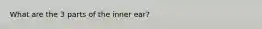 What are the 3 parts of the inner ear?