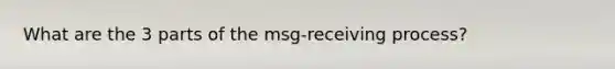 What are the 3 parts of the msg-receiving process?