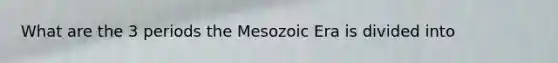 What are the 3 periods the Mesozoic Era is divided into