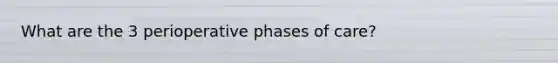 What are the 3 perioperative phases of care?